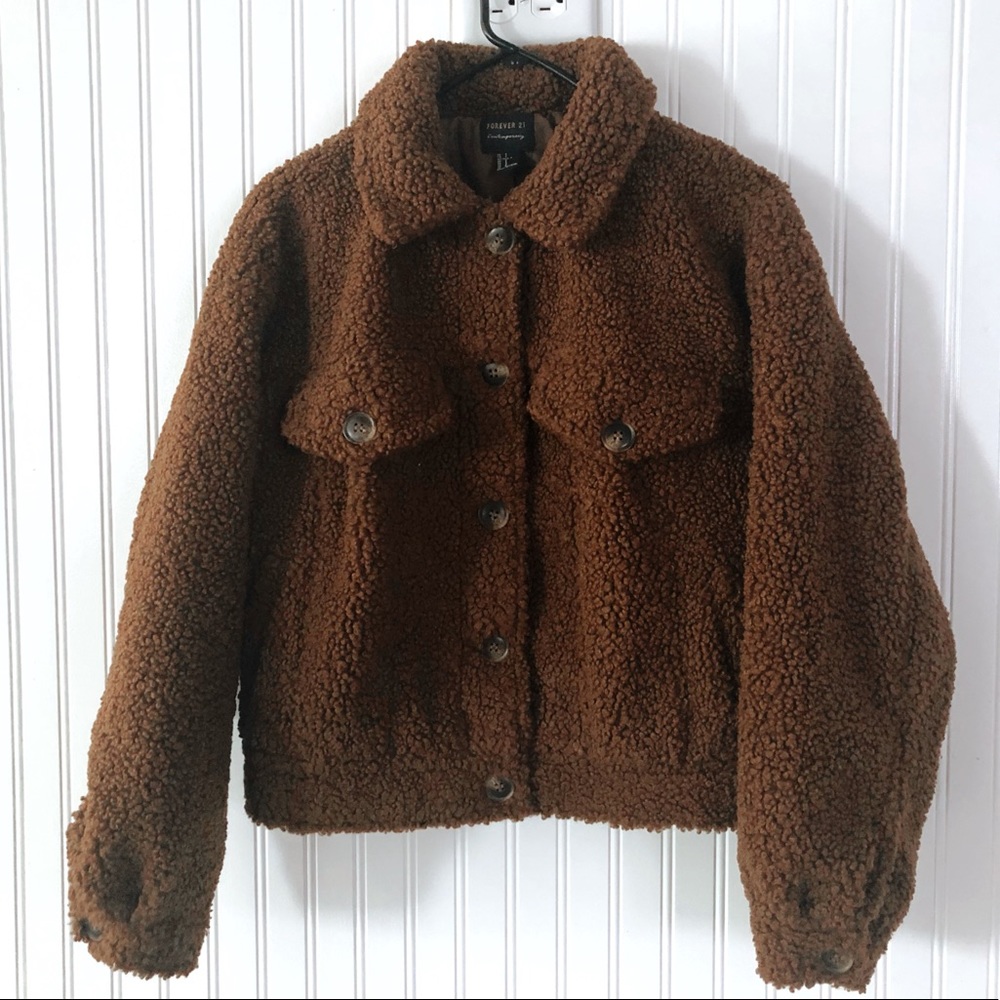 Brown Teddy Coat Size S.